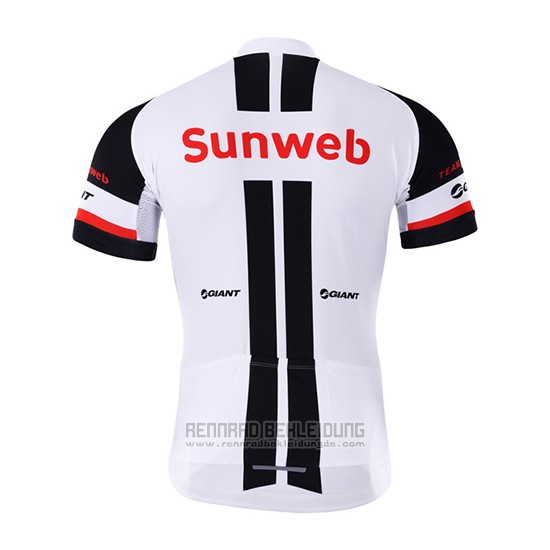 2017 Fahrradbekleidung Sunweb Wei Trikot Kurzarm und Tragerhose